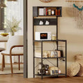 59 Kitchen Bakers Rack with Power Outlet & USB Ports, 5-Tier Rolling Storage Shelf with s-Hooks, Microwave Stand, Adjustable Shelves